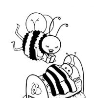 Разукрашка пчелы для детей