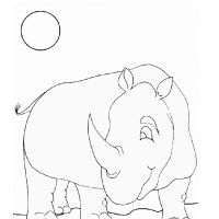 Раскраска носорог со стихами