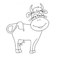 Разукрашка корова для детей