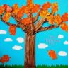 Аппликация дерево осень из бумаги